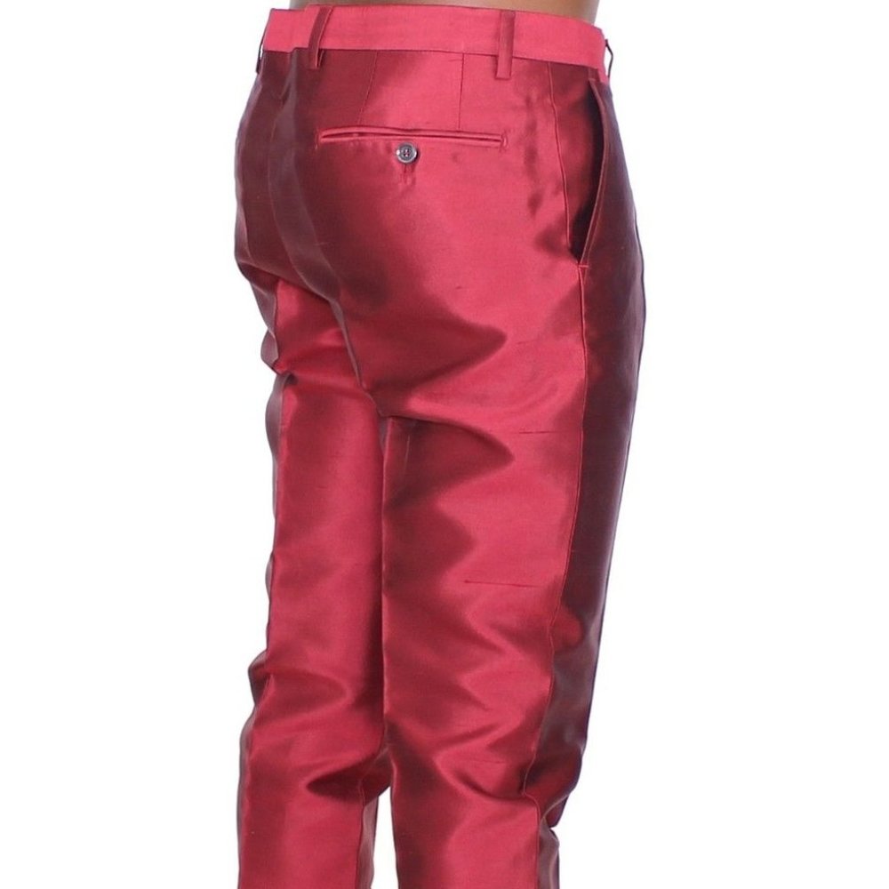 $2,750 DOLCE & GABBANA 100% SILK RED DRESS PANTS